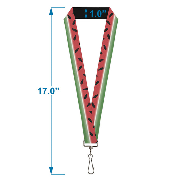 Buckle-Down Lanyard - 1.0" - Watermelon Stripe Red Green Black