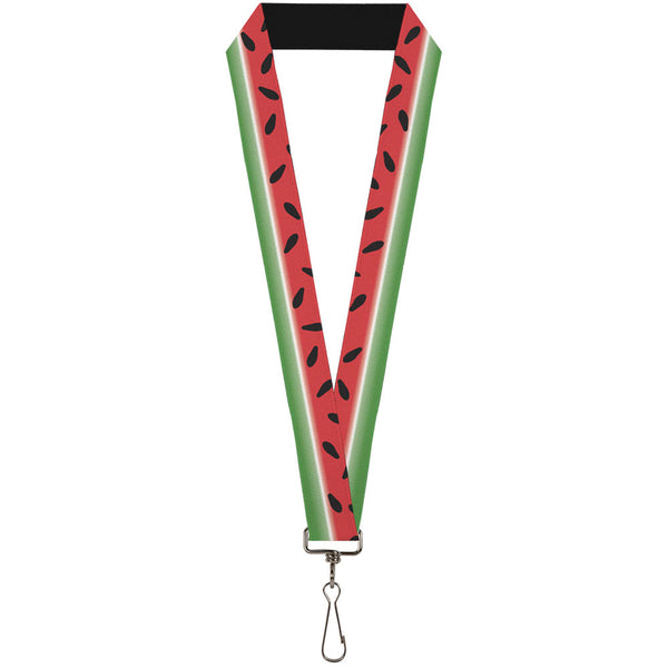 Buckle-Down Lanyard - 1.0" - Watermelon Stripe Red Green Black