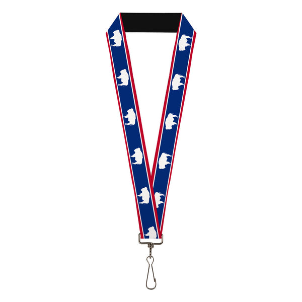 Buckle-Down Lanyard - 1.0" - Wyoming Flags Bison Silhouette