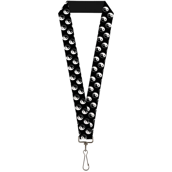 Buckle-Down Lanyard - 1.0" - Ying Yang Monogram Black White