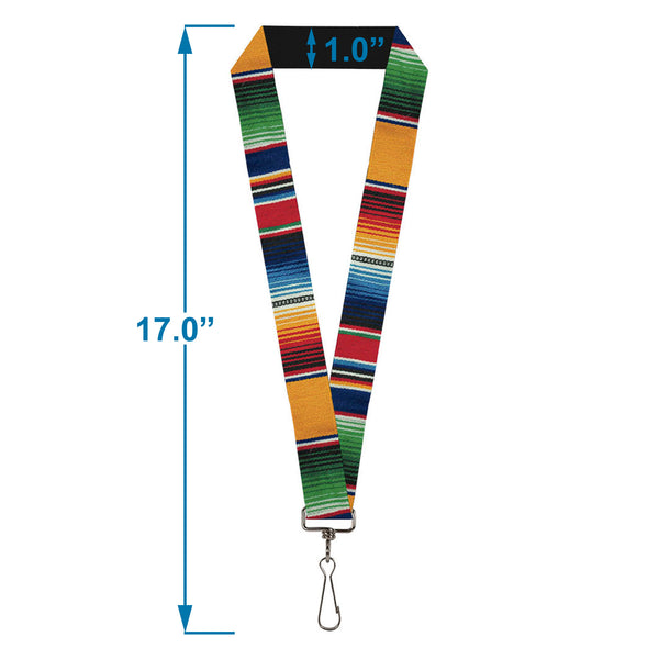 Buckle-Down Lanyard - 1.0" - Zarape2 Vertical Multi Color Stripe