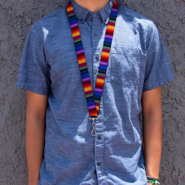 Buckle-Down Lanyard - 1.0" - Zarape3 Vertical Multi Color Fade