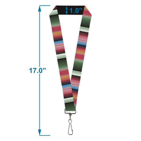 Buckle-Down Lanyard - 1.0" - Zarape5 Vertical Multi Color Stripe
