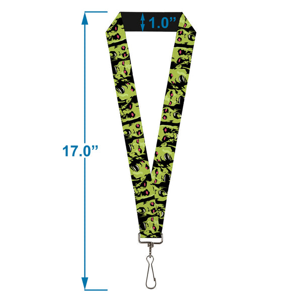 Buckle-Down Lanyard - 1.0" - Zombie Expressions Black Green Red