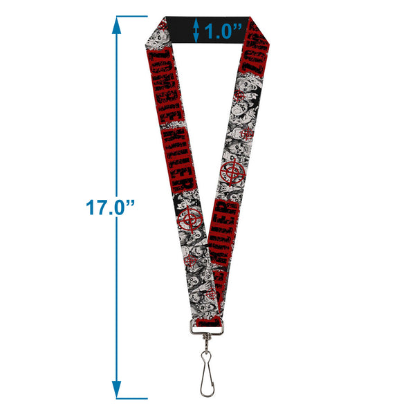 Buckle-Down Lanyard - 1.0" - ZOMBIE KILLER W Stacked Zombies Sketch