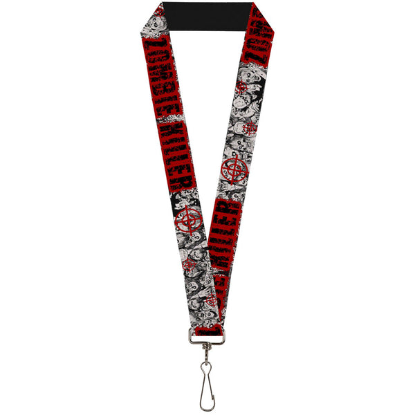 Buckle-Down Lanyard - 1.0" - ZOMBIE KILLER w Stacked Zombies Sketch
