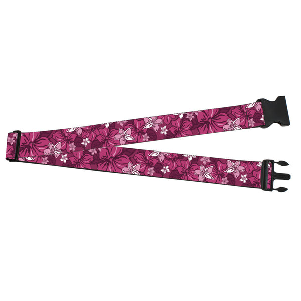 Buckle-Down Luggage Strap - 2.0" - Hibiscus Collage Pink Shades