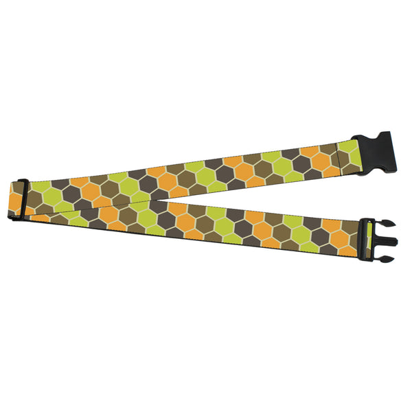 Buckle-Down Luggage Strap - 2.0" - Honeycomb Greens/Orange