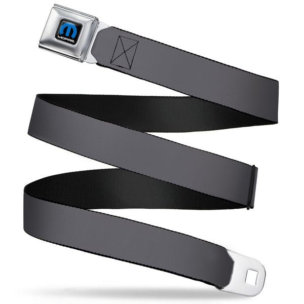 Buckle-Down MOPAR Logo Full Color Black Blue White Seatbelt Belt - Charcoal Webbing
