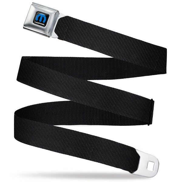 Buckle-Down MOPAR Logo Full Color Black/Blue/White - Seatbelt Belt - Black Webbing