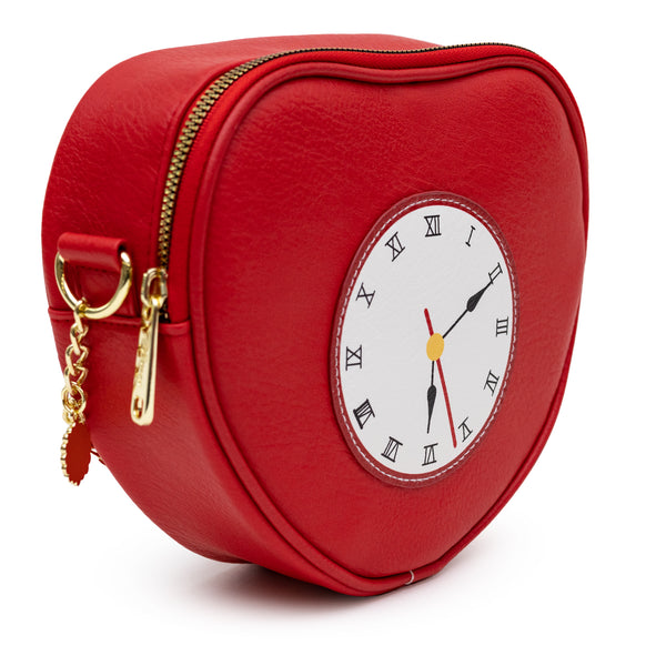 Buckle-Down Movies Bag Cross Body The Wizard Of Oz Tin Man Heart Clock Replica Red Vegan Leather