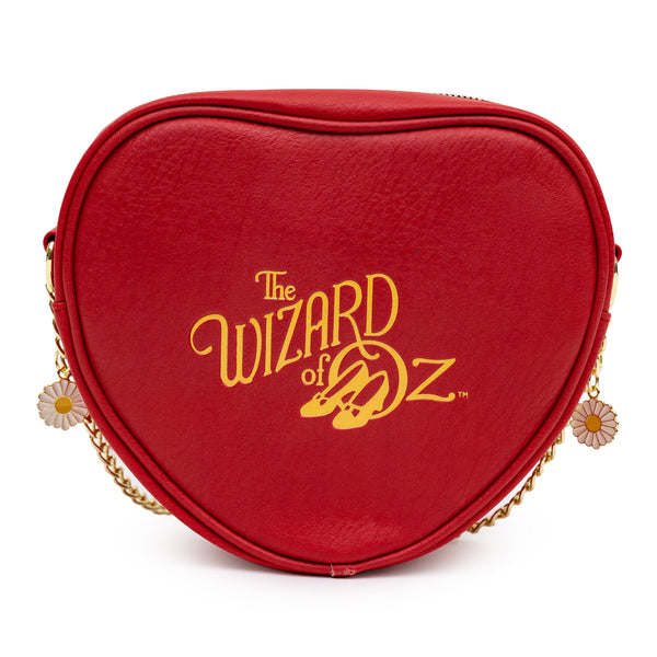 Buckle-Down Movies Bag Cross Body The Wizard Of Oz Tin Man Heart Clock Replica Red Vegan Leather