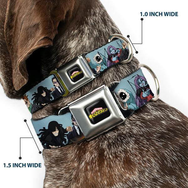 Buckle-Down MY HERO ACADEMIA Title Logo Full Color Black Seatbelt Buckle Collar - My Hero Academia Five Meta Liberation Army Villains Blue