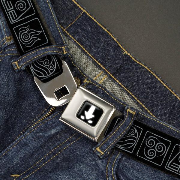 Buckle-Down Nickelodeon Avatar Last Airbender Bending Elements Aang Seatbelt Belt