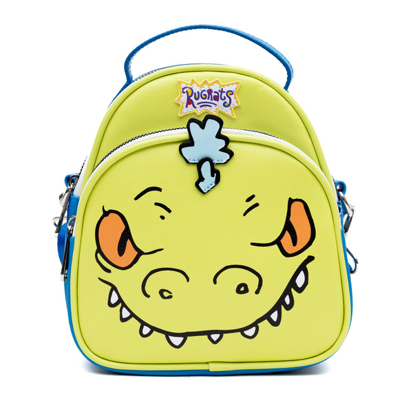 Buckle-Down Nickelodeon Vegan Leather Cross Body Bag Rugrats Reptar Character Close Up Applique with Rawr Text