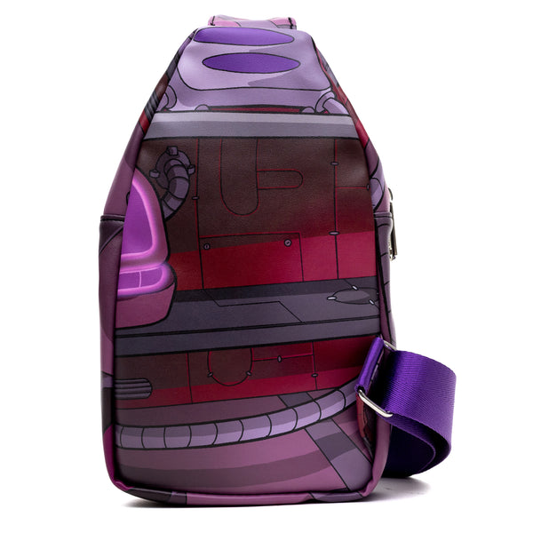 Buckle-Down Nickelodeon Vegan Leather Crossbody Sling Bag With Adjustable Straps Invader Zim Laughing Pose Applique