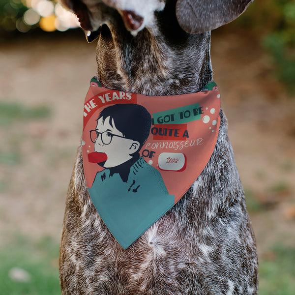 Buckle-Down Pet Bandana - A CHRISTMAS STORY Icons And Title Logo Collage Greens/Reds
