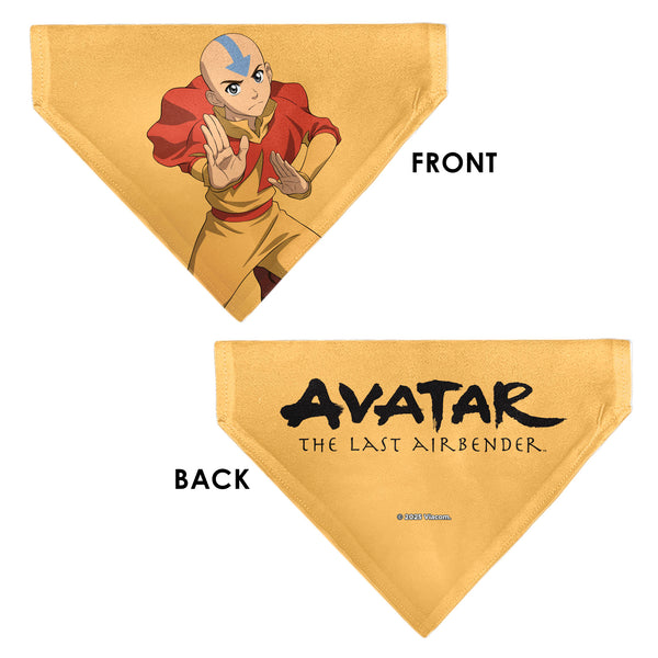 Buckle-Down Pet Bandana - AVATAR THE LAST AIRBENDER Action Pose And Title Logo Yellow