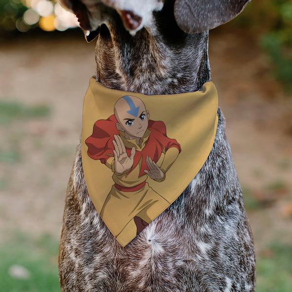 Buckle-Down Pet Bandana - AVATAR THE LAST AIRBENDER Action Pose And Title Logo Yellow