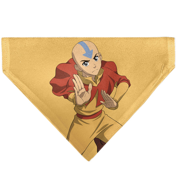 Buckle-Down Pet Bandana - AVATAR THE LAST AIRBENDER Action Pose and Title Logo Yellow