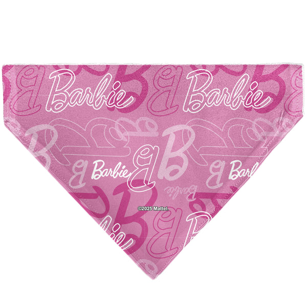 Buckle-Down Pet Bandana - BARBIE Script And B Icon Collage Pinks/White