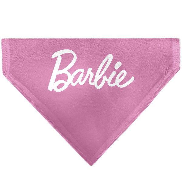 Buckle-Down Pet Bandana - BARBIE Script and B Icon Collage Pinks/White