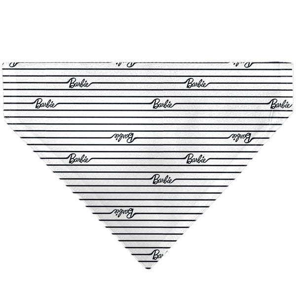 Buckle-Down Pet Bandana - BARBIE Script Stripe White/Black Buckle-Down Pet Bandana - BARBIE Script Stripe White/Black