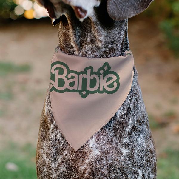 Buckle-Down Pet Bandana - CALIFORNIA DREAMIN BARBIE Icons Collage And Script Peach/Olive