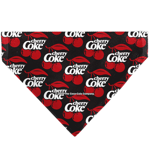 Buckle-Down Pet Bandana - CHERRY COKE And Cherries Logo Collage Black/Red/White