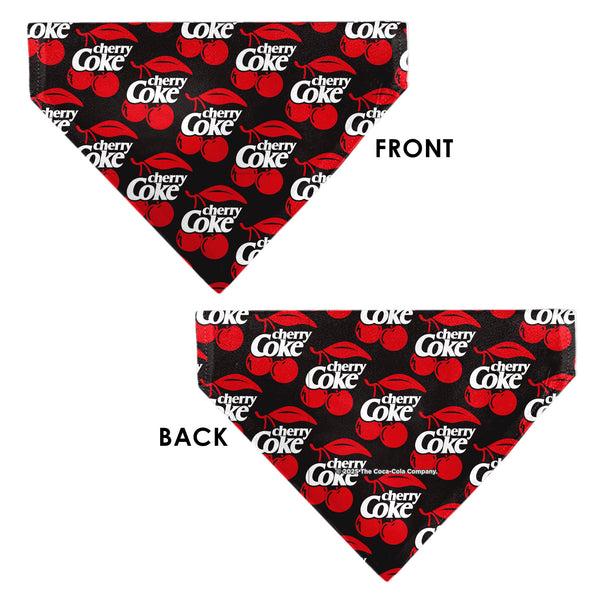 Buckle-Down Pet Bandana - CHERRY COKE And Cherries Logo Collage Black/Red/White