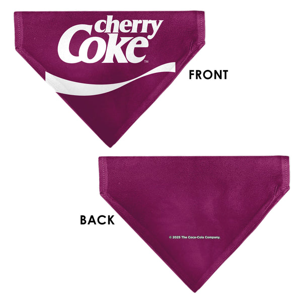 Buckle-Down Pet Bandana - CHERRY COKE Wave Logo Burgundy/White