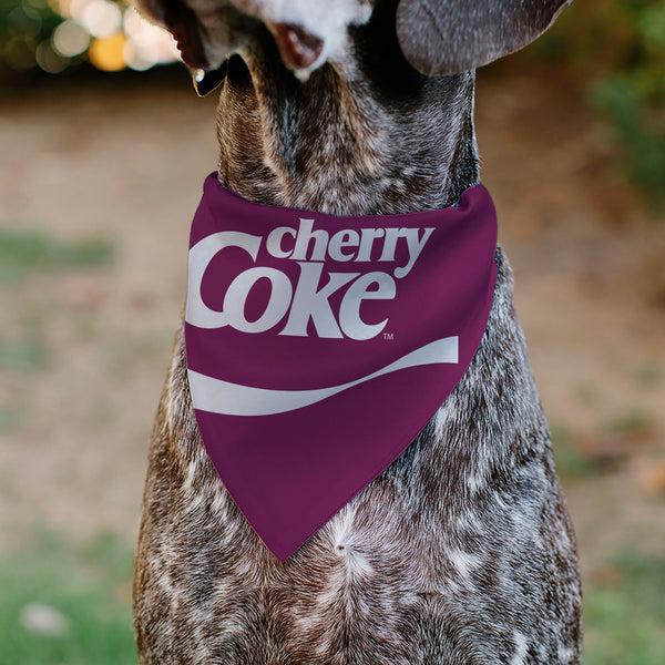 Buckle-Down Pet Bandana - CHERRY COKE Wave Logo Burgundy/White