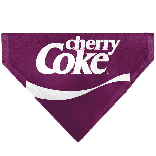 Buckle-Down Pet Bandana - CHERRY COKE Wave Logo Burgundy/White