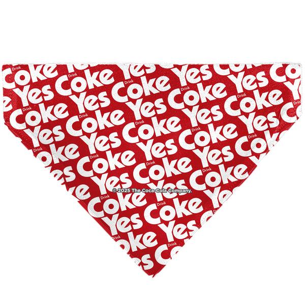 Buckle-Down Pet Bandana - Coca-Cola YES COKE YES Text Collage Red/White