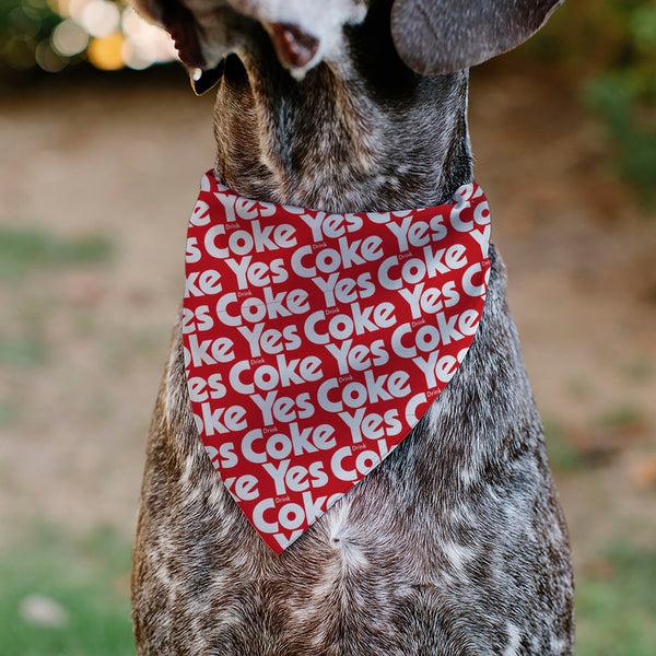 Buckle-Down Pet Bandana - Coca-Cola YES COKE YES Text Collage Red/White