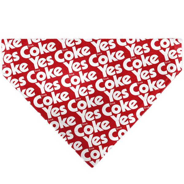 Buckle-Down Pet Bandana - Coca-Cola YES COKE YES Text Collage Red/White