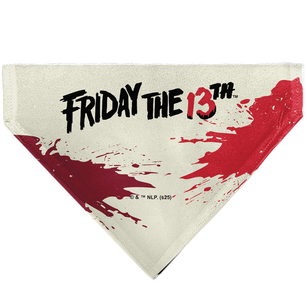 Buckle-Down Pet Bandana - FRIDAY THE 13TH Hockey Mask Close-Up White/Black/Red