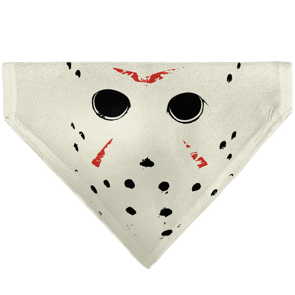 Buckle-Down Pet Bandana - FRIDAY THE 13TH Hockey Mask Close-Up White/Black/Red