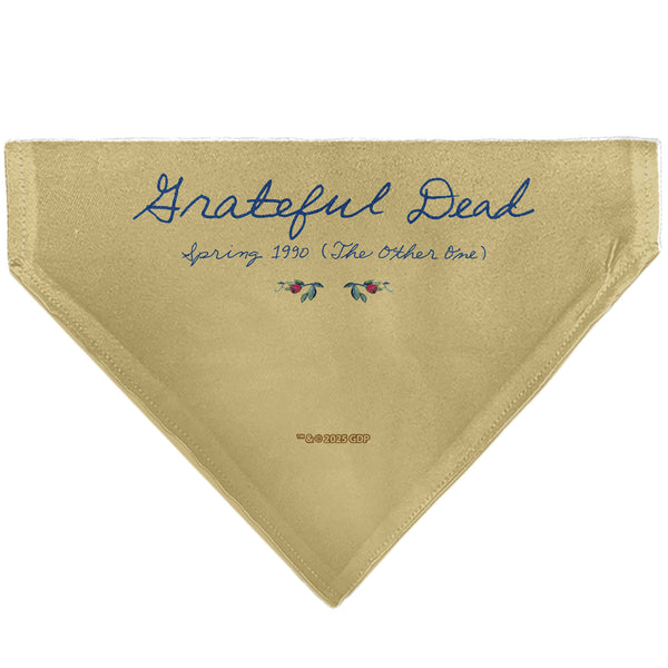 Buckle-Down Pet Bandana - GRATEFUL DEAD THE OTHER ONE Roses And Text Tan/Blue/Red