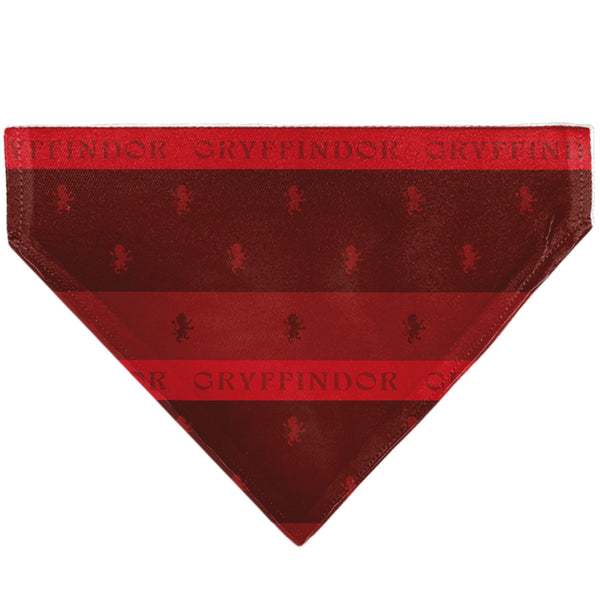 Buckle-Down Pet Bandana - Harry Potter GRYFFINDOR Traits Banner And Icons Reds/Yellow