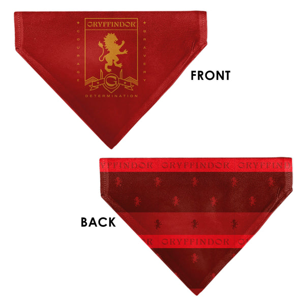 Buckle-Down Pet Bandana - Harry Potter GRYFFINDOR Traits Banner And Icons Reds/Yellow
