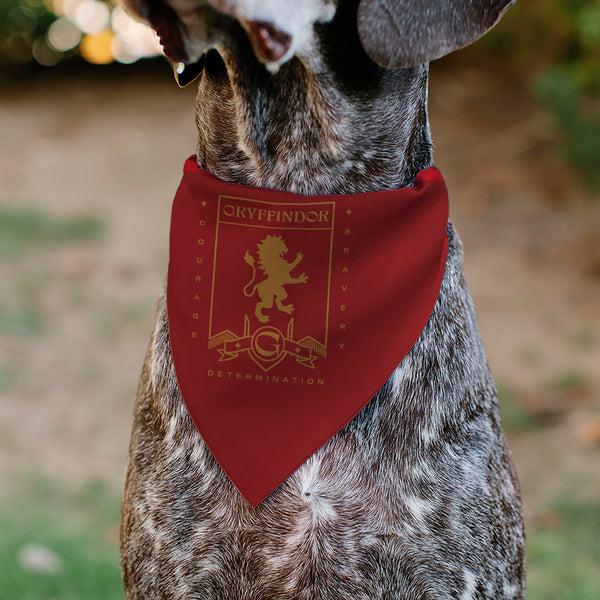 Buckle-Down Pet Bandana - Harry Potter GRYFFINDOR Traits Banner And Icons Reds/Yellow