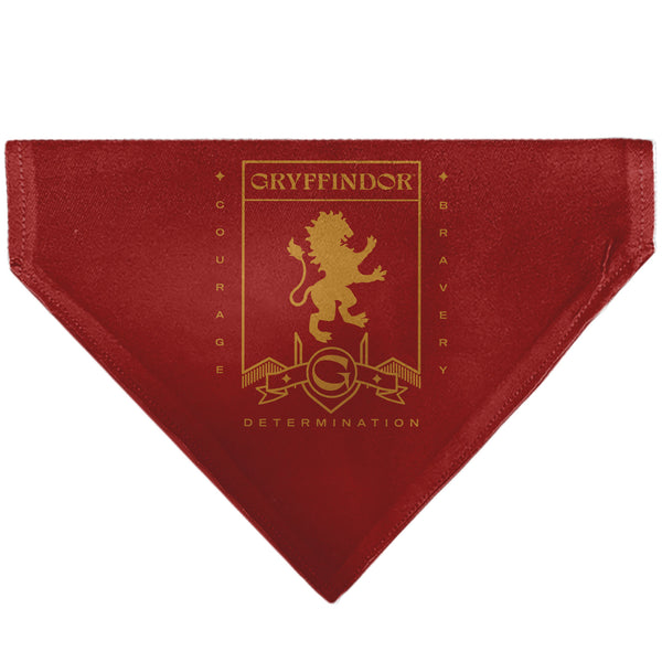 Buckle-Down Pet Bandana - Harry Potter GRYFFINDOR Traits Banner and Icons Reds/Yellow