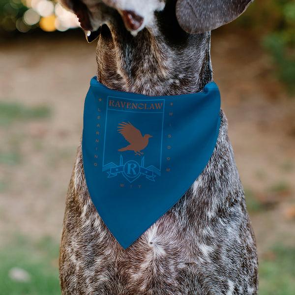 Buckle-Down Pet Bandana - Harry Potter RAVENCLAW Traits Banner And Icons Blues/Yellow