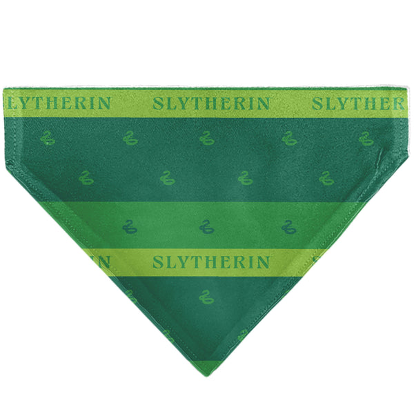 Buckle-Down Pet Bandana - Harry Potter SLYTHERIN Traits Banner And Icons Greens/Yellow