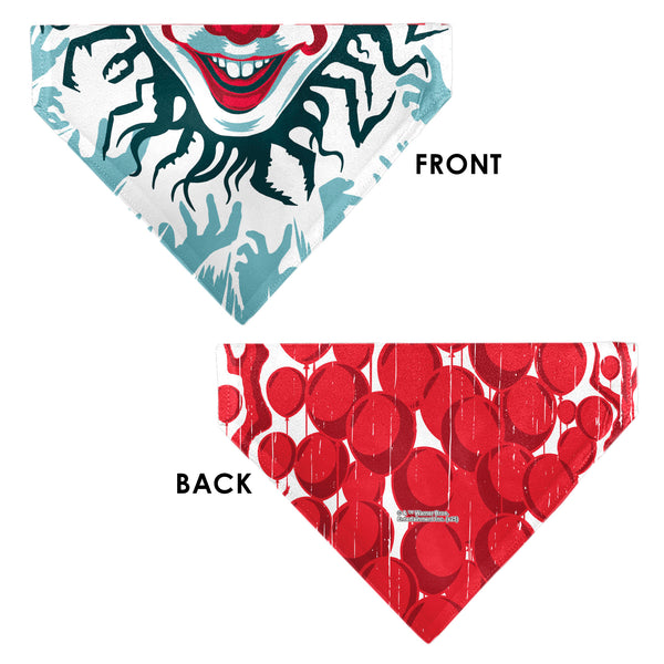 Buckle-Down Pet Bandana - IT Pennywise Smile And Balloons White/Blues/Reds
