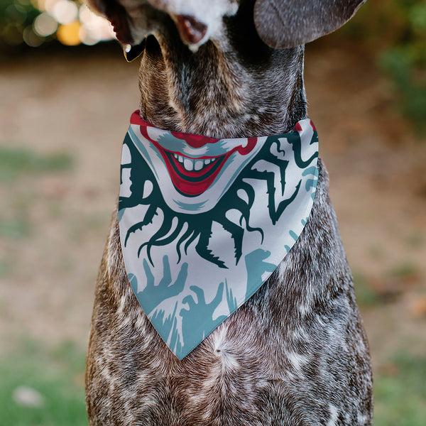 Buckle-Down Pet Bandana - IT Pennywise Smile And Balloons White/Blues/Reds