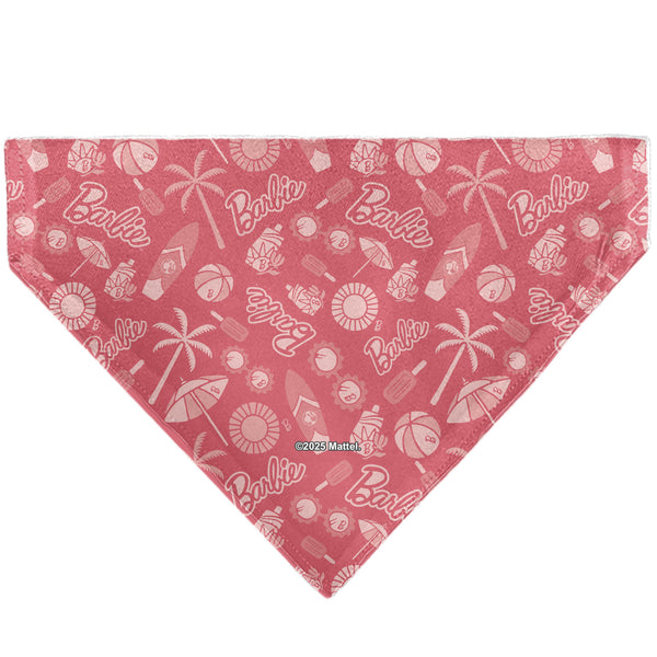 Buckle-Down Pet Bandana - Malibu Beach BARBIE Script And Icons Collage Pinks