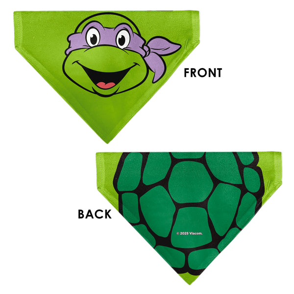 Buckle-Down Pet Bandana - Ninja Turtles Donatello Face And Turtle Shell Character Close-Up Green