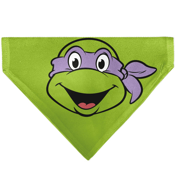 Buckle-Down Pet Bandana - Ninja Turtles Donatello Face and Turtle Shell Character Close-Up Green